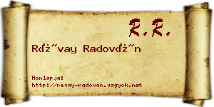 Révay Radován névjegykártya